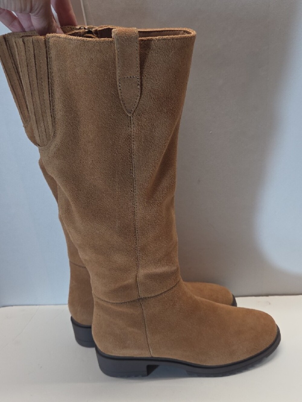 Blondo Knee Suede Boots - Tan Waterproof Size 7.5 - Picture 4 of 9